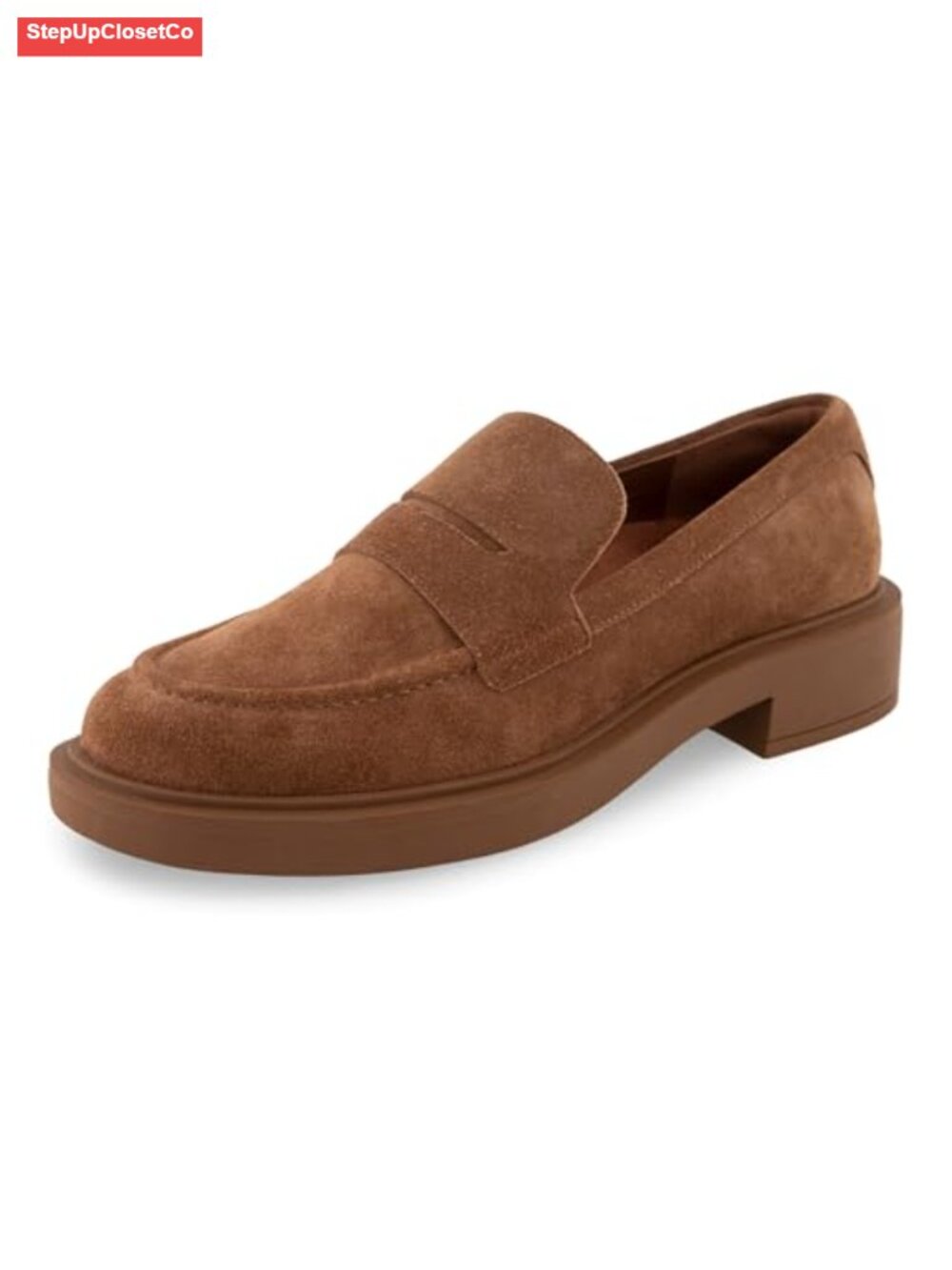 Aerosoles Gelso Women's Suede Block Heel Loafers Slip On Office Shoes
